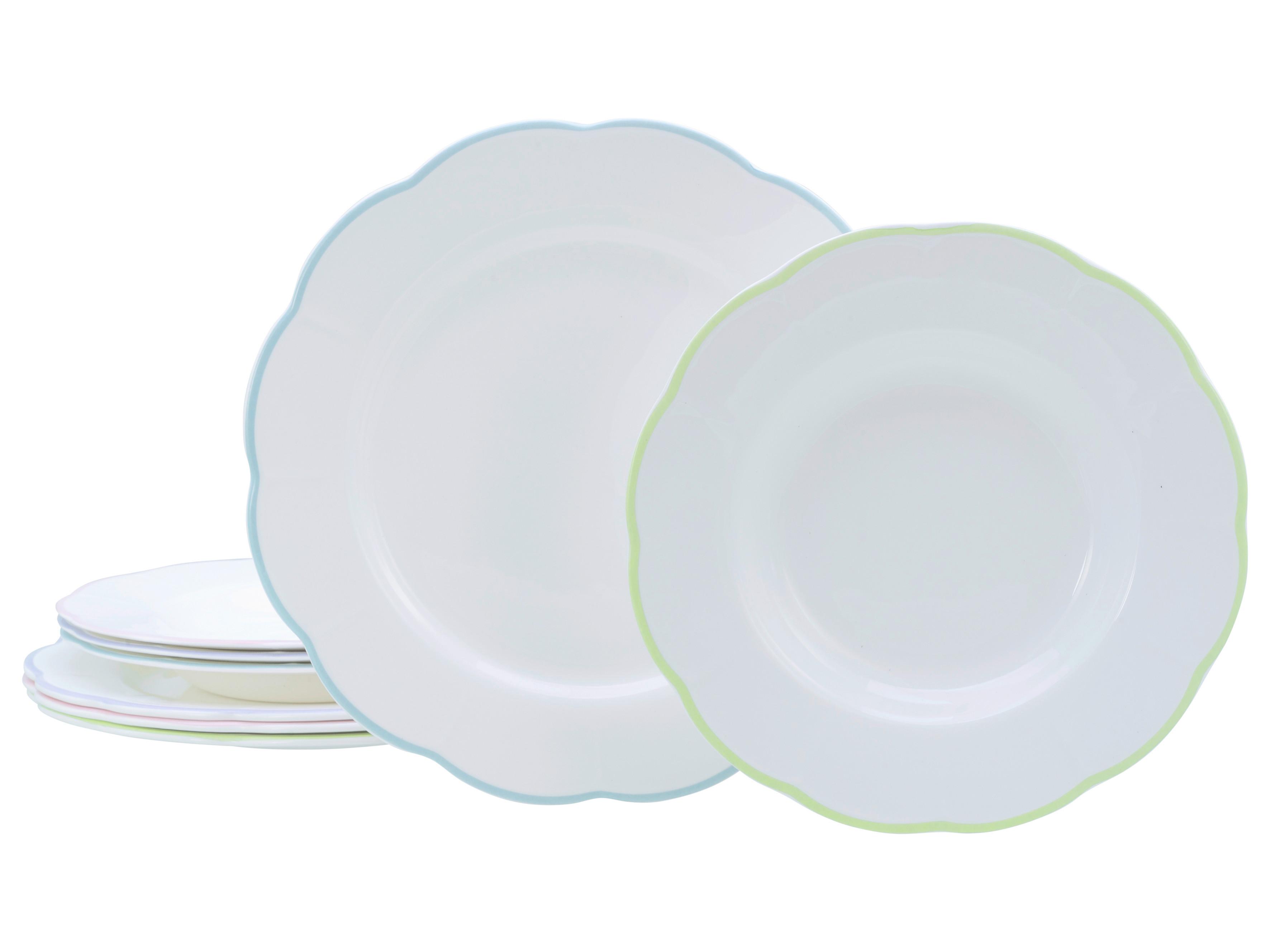 Tafelservice 8 -Teilig. Steingut, multicolor - Hellrosa/Lila, Basics, Keramik - Creatable