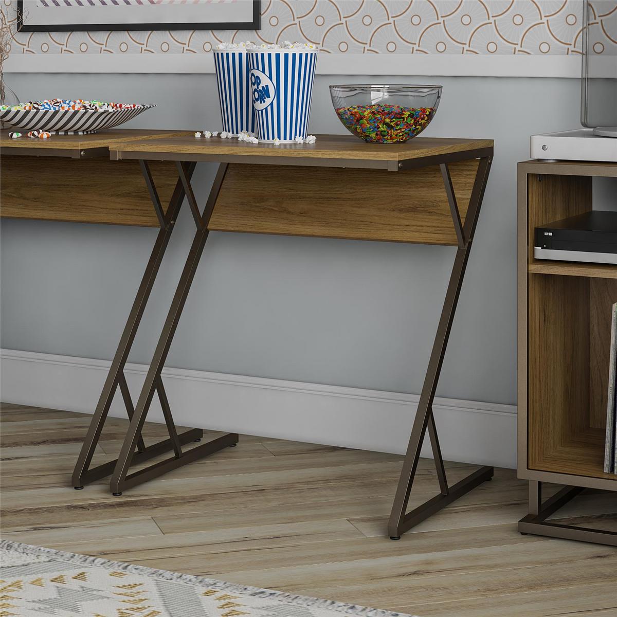 Schreibtisch Regal Wallnussfarben B: 72 Cm - Messingfarben/Walnussfarben, Design, Holzwerkstoff (64/72/49cm) - MID.YOU
