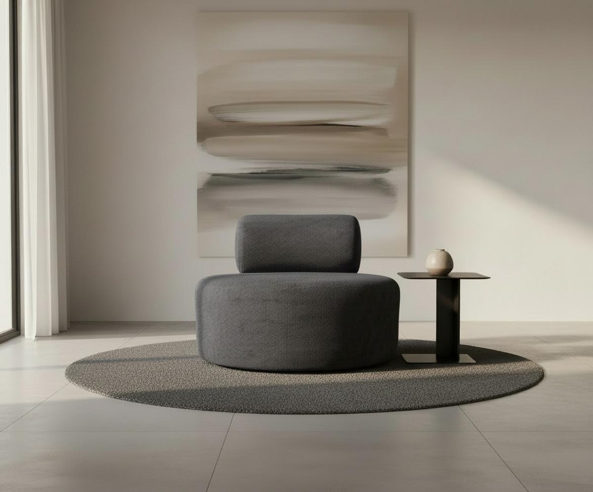 Relaxsessel Moss Dunkelgrau B: 88 Cm - Dunkelgrau/Schwarz, Basics, Textil (88/70/88cm) - Livetastic