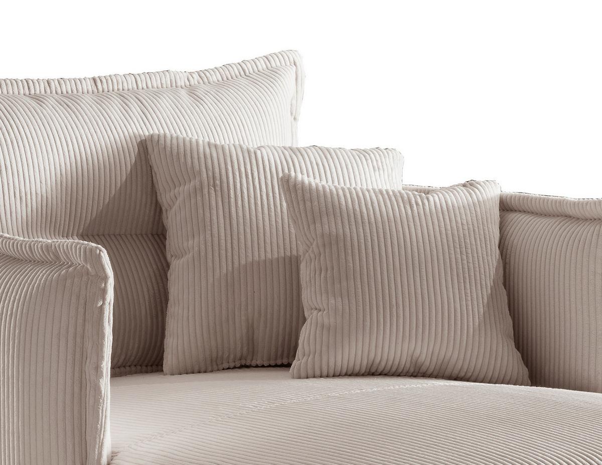 Polstersessel mit Armlehnen Lava Stoffbezug Beige - Beige/Schwarz, MODERN, Textil (111/101/167cm) - Livetastic