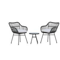 Balkonset Viga - Schwarz, KONVENTIONELL, Kunststoff/Metall - Gardenson