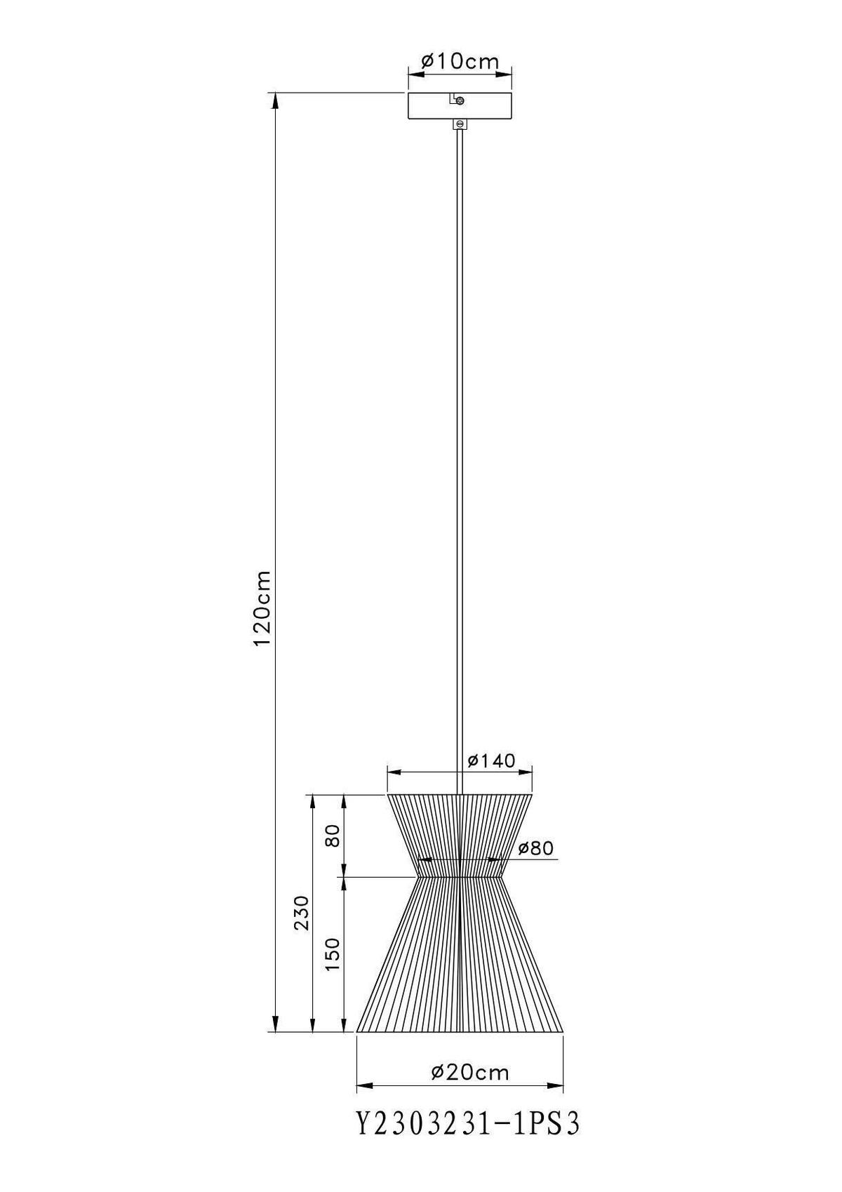 Závěsné svítidlo Naturm - černá/přírodní barvy, Konvenční, kov/papír (20/120cm) - Mömax