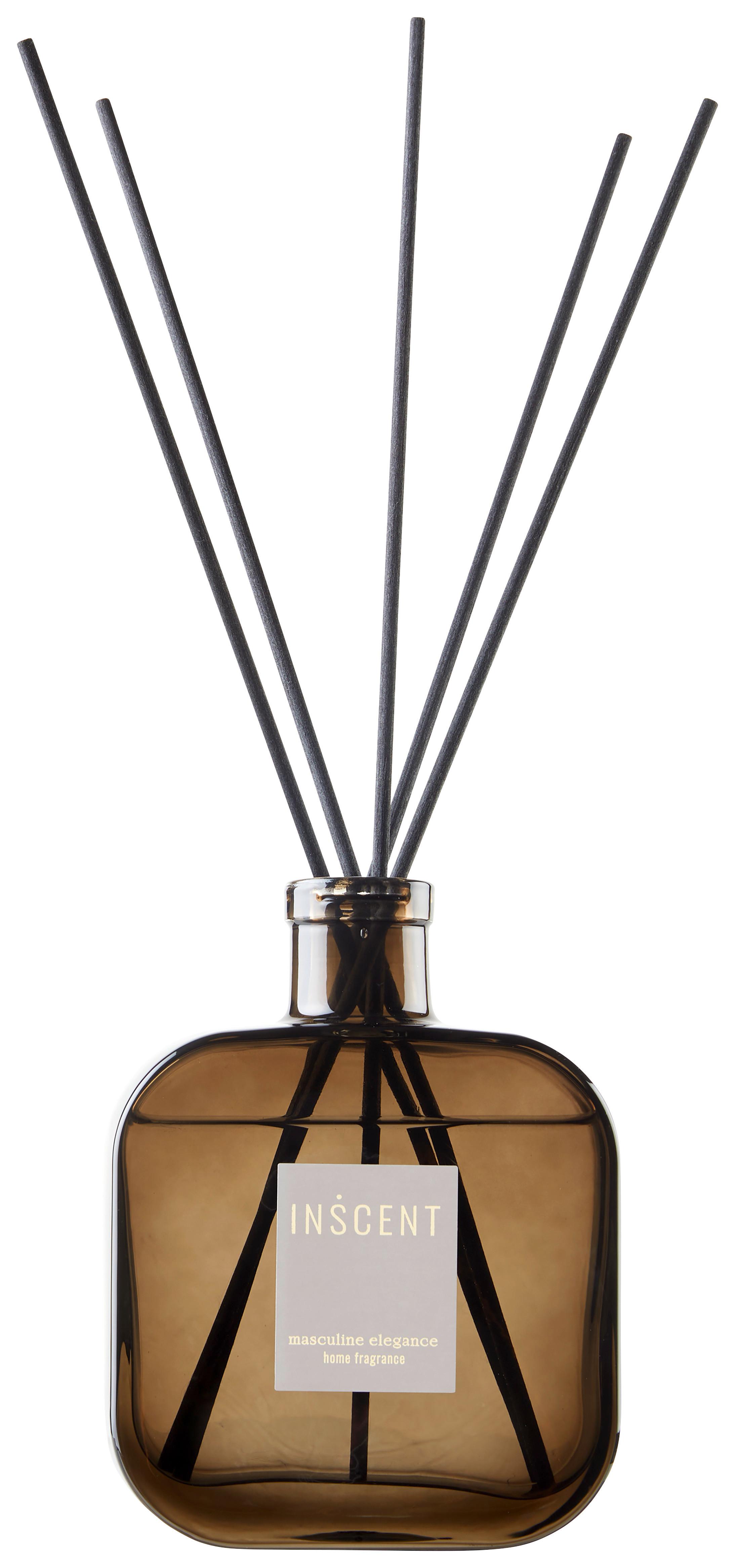 Pokojová vůně Masculine Elegance, 500ml - šedá/čiré, Design, sklo (500ml) - Inscent