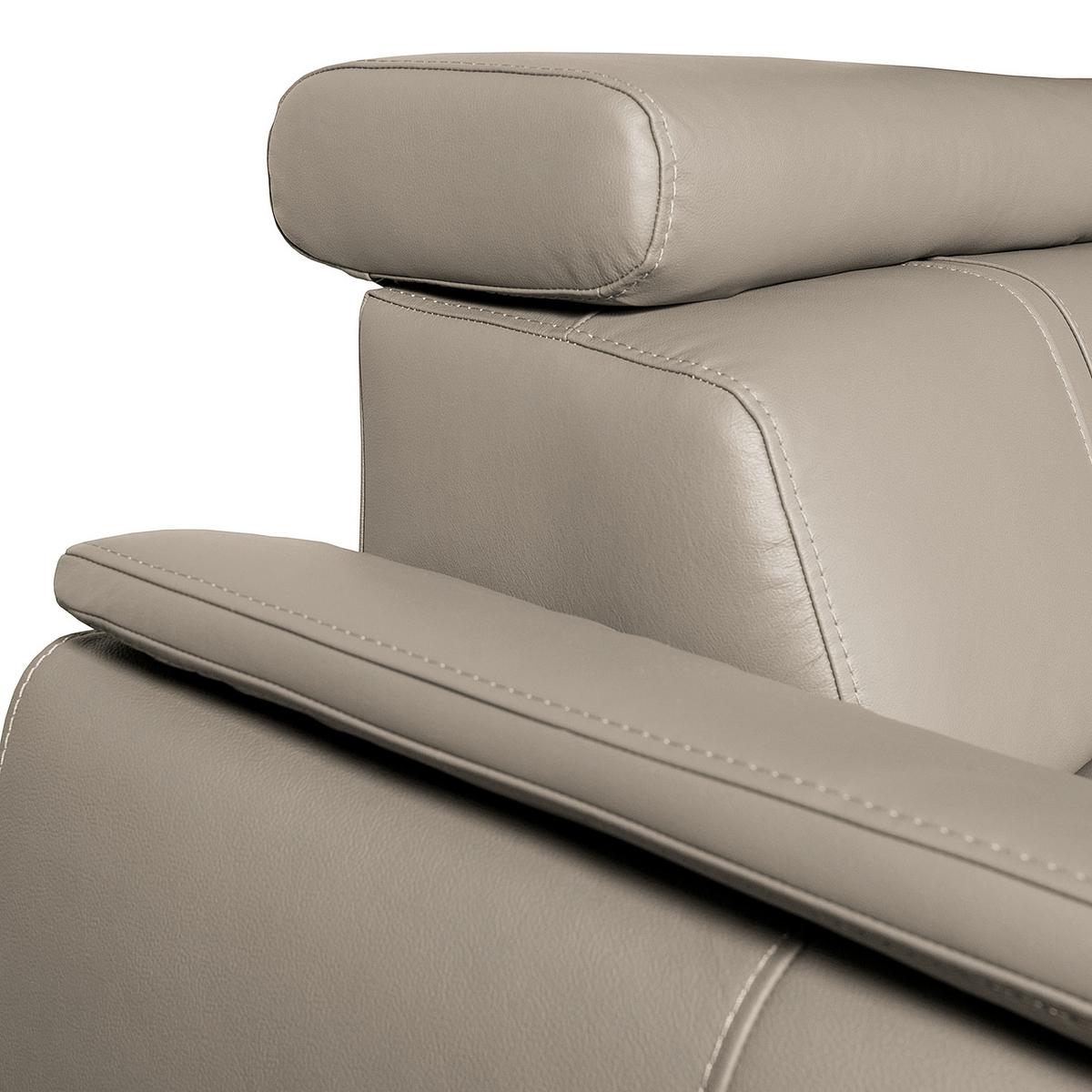 Ecksofa City Hellgrau S: 265x265 Cm - Wengefarben/Hellgrau, Design, Leder (265/265cm) - Livetastic