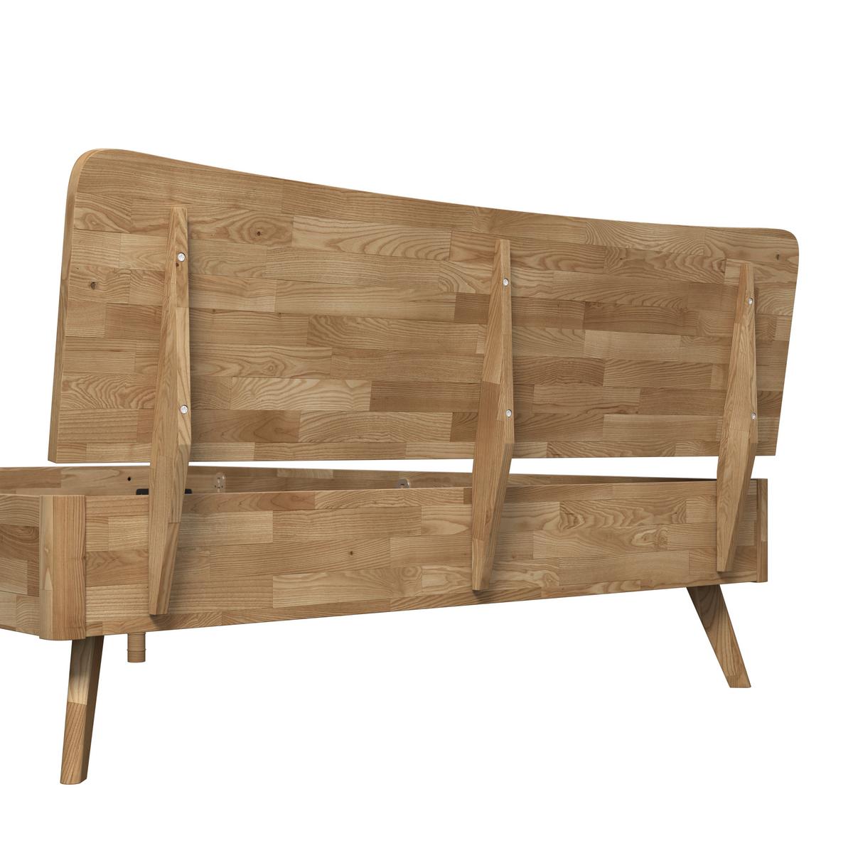 Dřevěná postel DANZIG 140x200 cm, lakovaná - divoký dub, Moderní, dřevo (140/200cm) - Bessagi Home