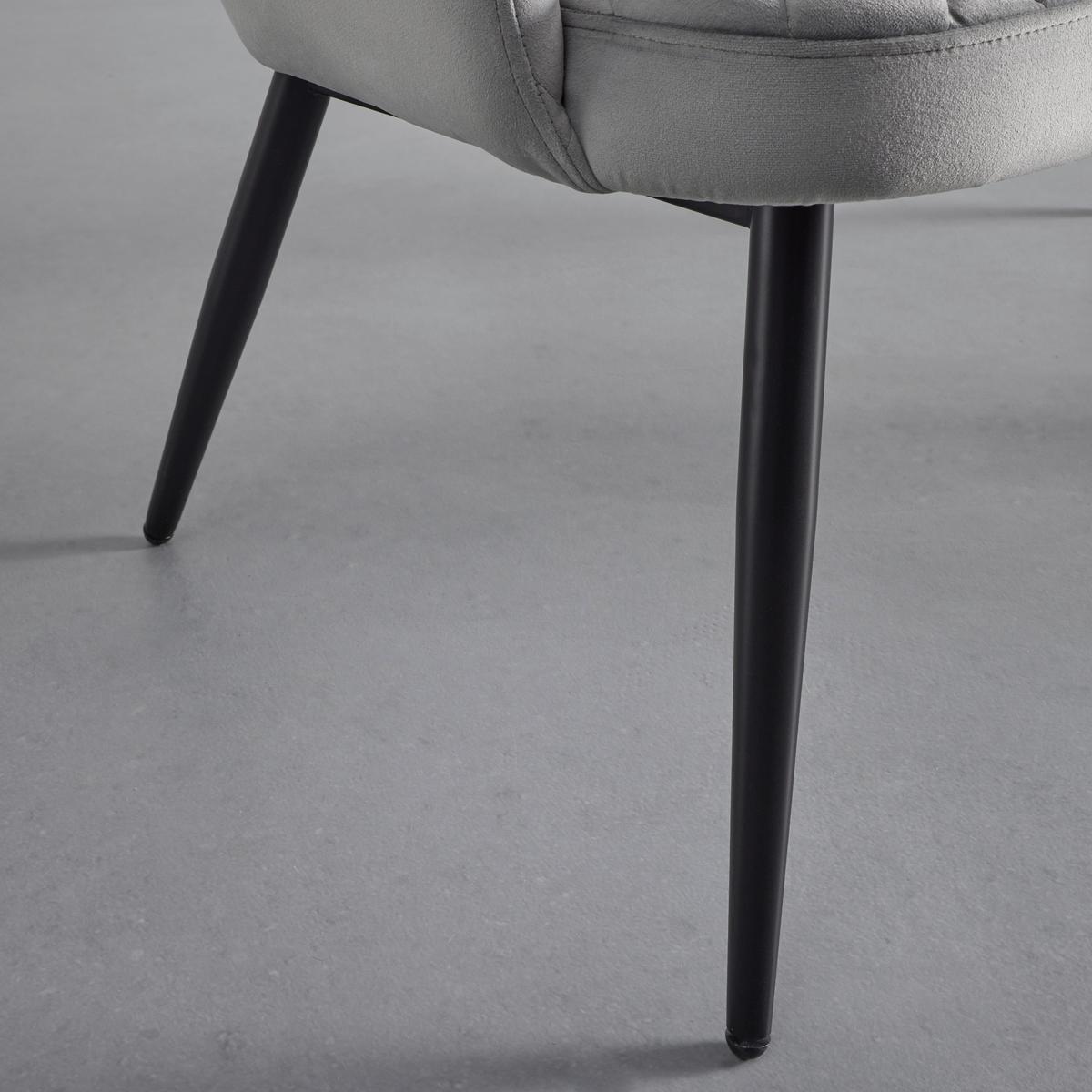 Sametová lavice Isabella - šedá - šedá/černá, Moderní, kov/dřevo (112/78/62cm) - Bessagi Home