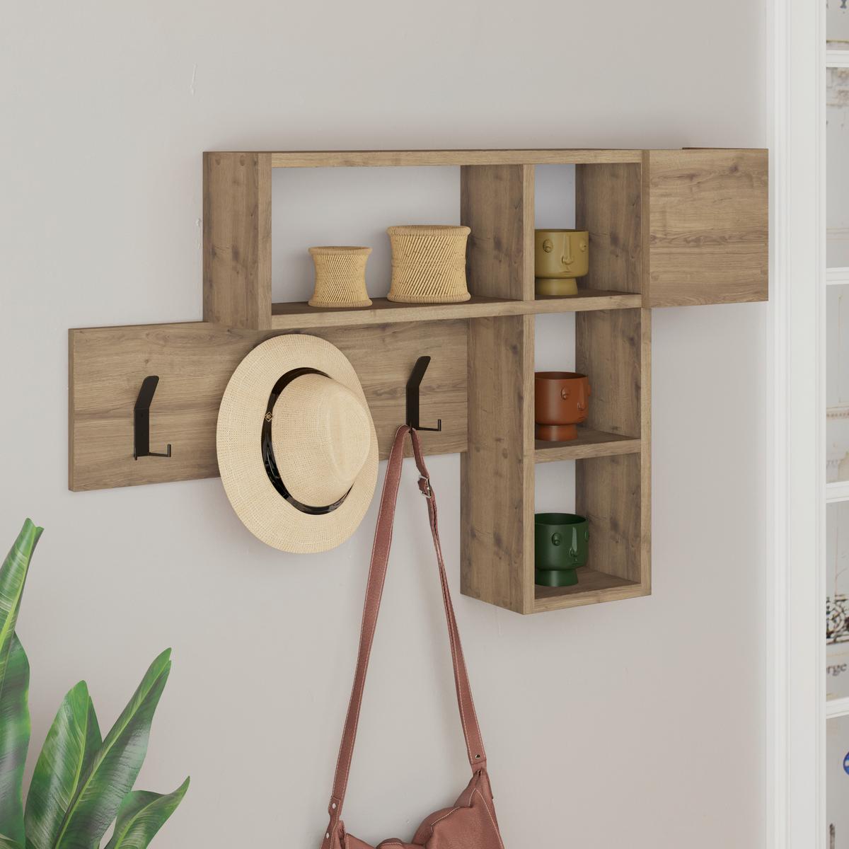 Wandgarderobe Game Hanger Eiche Dunkel B: 99,5 - Eiche dunkel, Design, Holzwerkstoff (99.5/61/15cm) - Livetastic