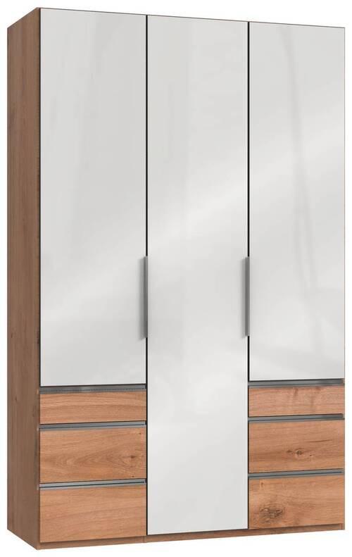 Drehtürenschrank 150cm Level, Weiß/eiche Dekor - Eichefarben/Weiß, MODERN, Glas/Holzwerkstoff (150/236/58cm) - MID.YOU