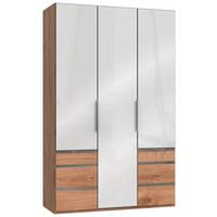 Drehtürenschrank 150cm Level, Weiß/eiche Dekor - Eichefarben/Weiß, MODERN, Glas/Holzwerkstoff (150/236/58cm) - MID.YOU