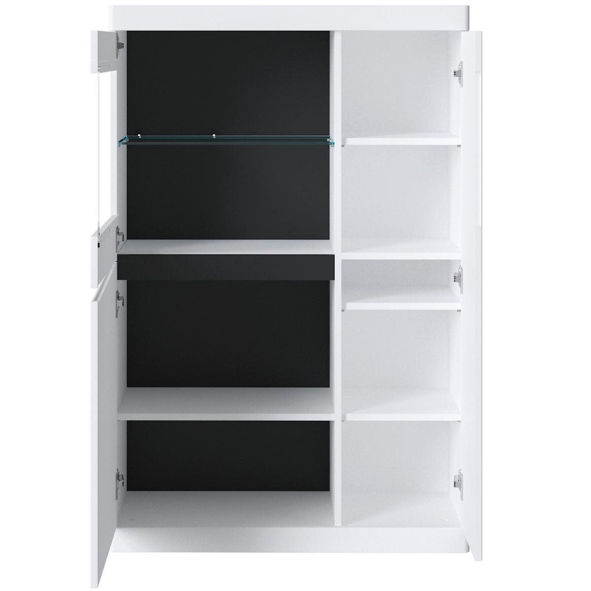 Stapelprogramm Turino Neo 4 Teilig Weiß/graphit B: 322cm - Graphitfarben/Weiß, Trend, Holzwerkstoff (322/196,5/39,9cm)