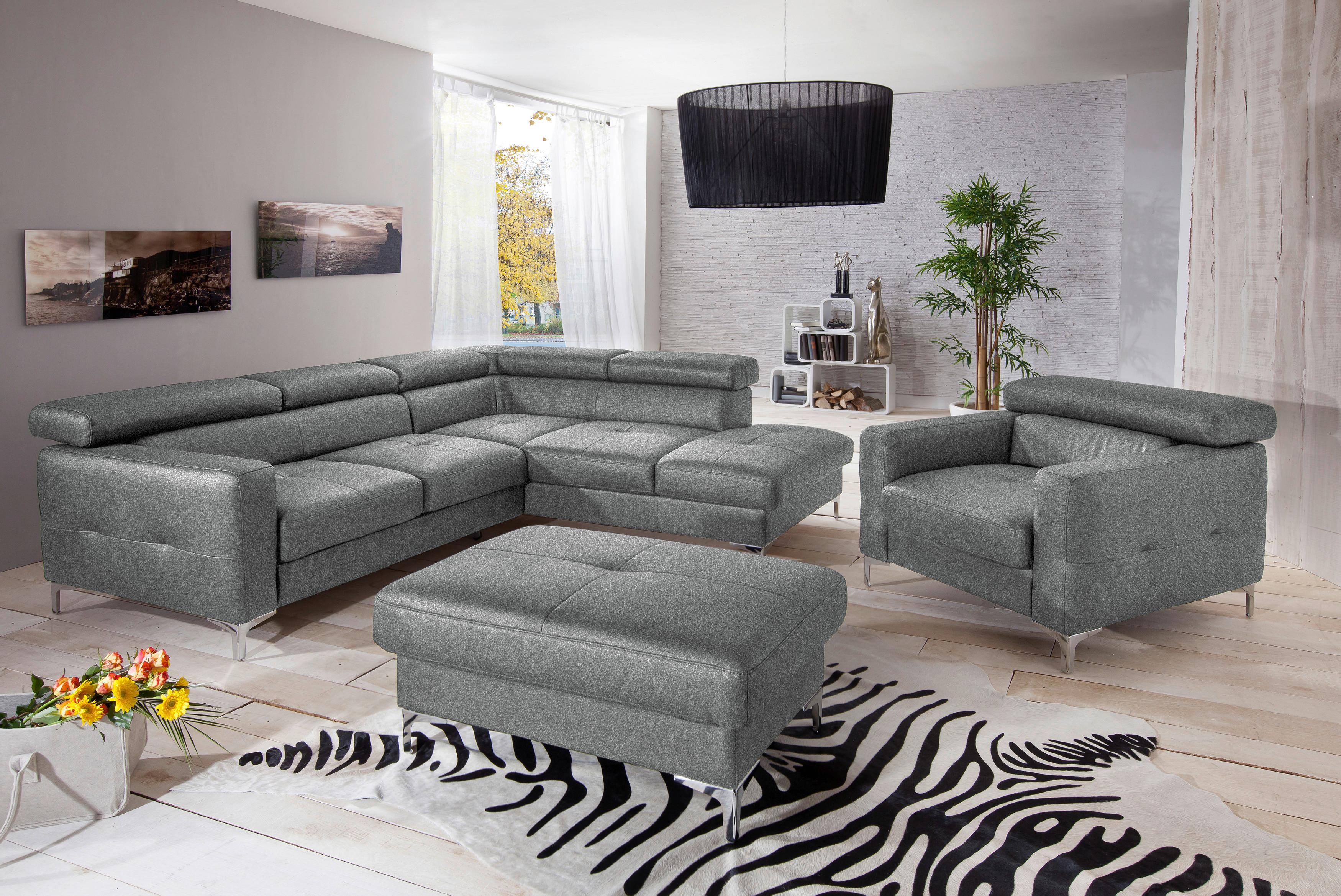 Polstersessel Sammy Grau - Chromfarben/Grau, Design, Textil (99/78-92/106cm) - Livetastic