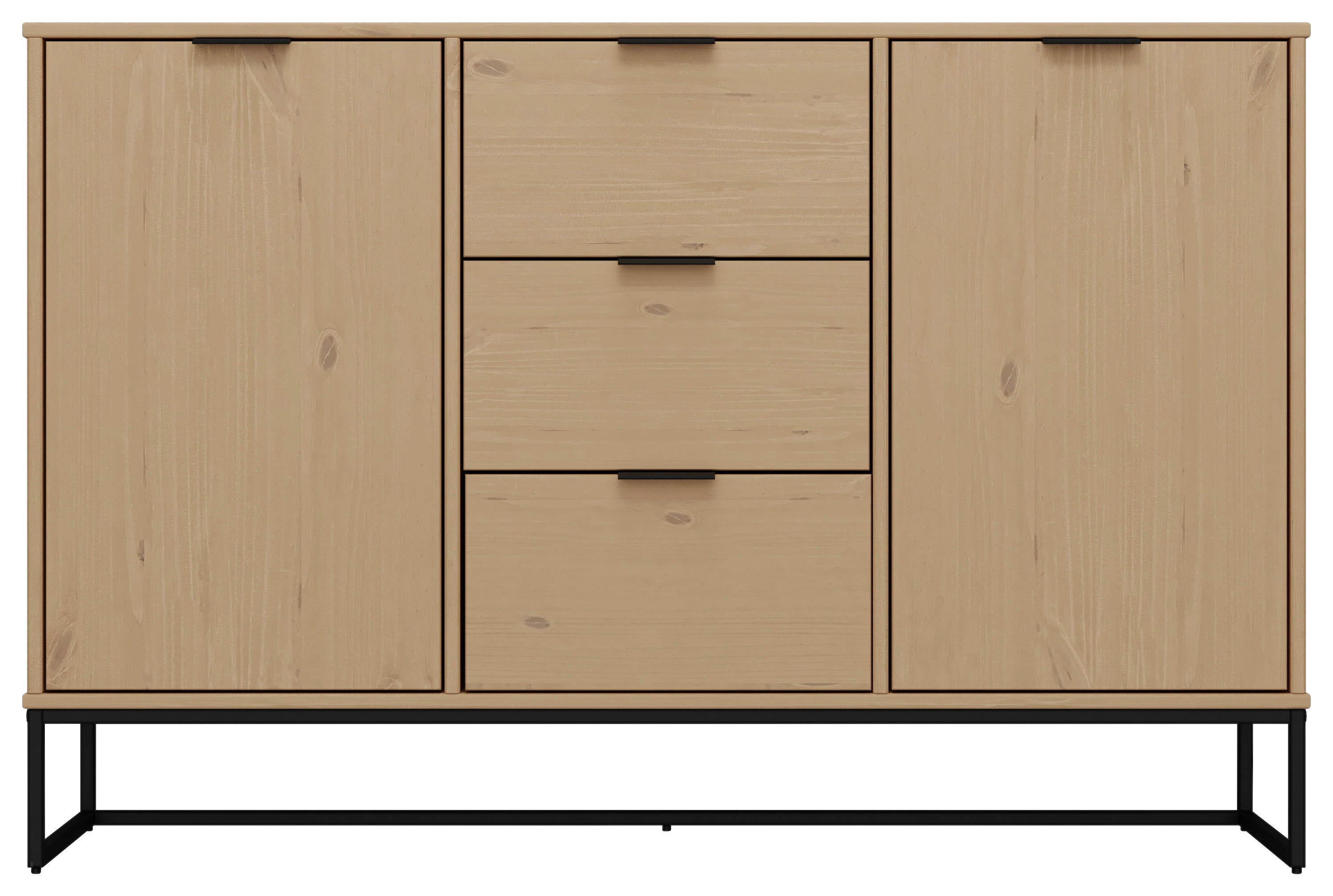 Sideboard Vivo - Eichefarben/Schwarz, Design, Holz (150/80/45cm) - Livetastic