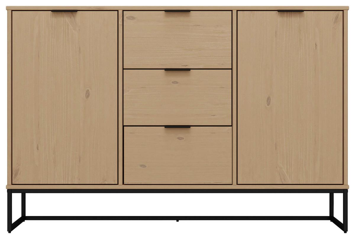 Sideboard Vivo - Eichefarben/Schwarz, Design, Holz (150/80/45cm) - Livetastic