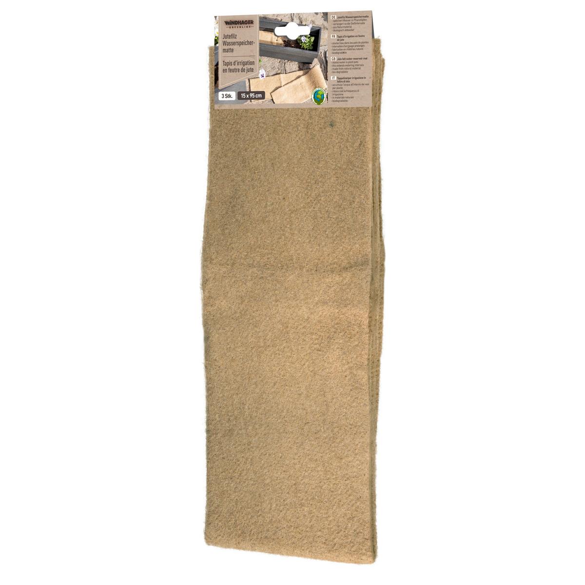 Bewässerungssystem, 3-teilig 07654 Jute Wasserspeichermatte - Beige, Basics, Textil (15/95cm) - Windhager