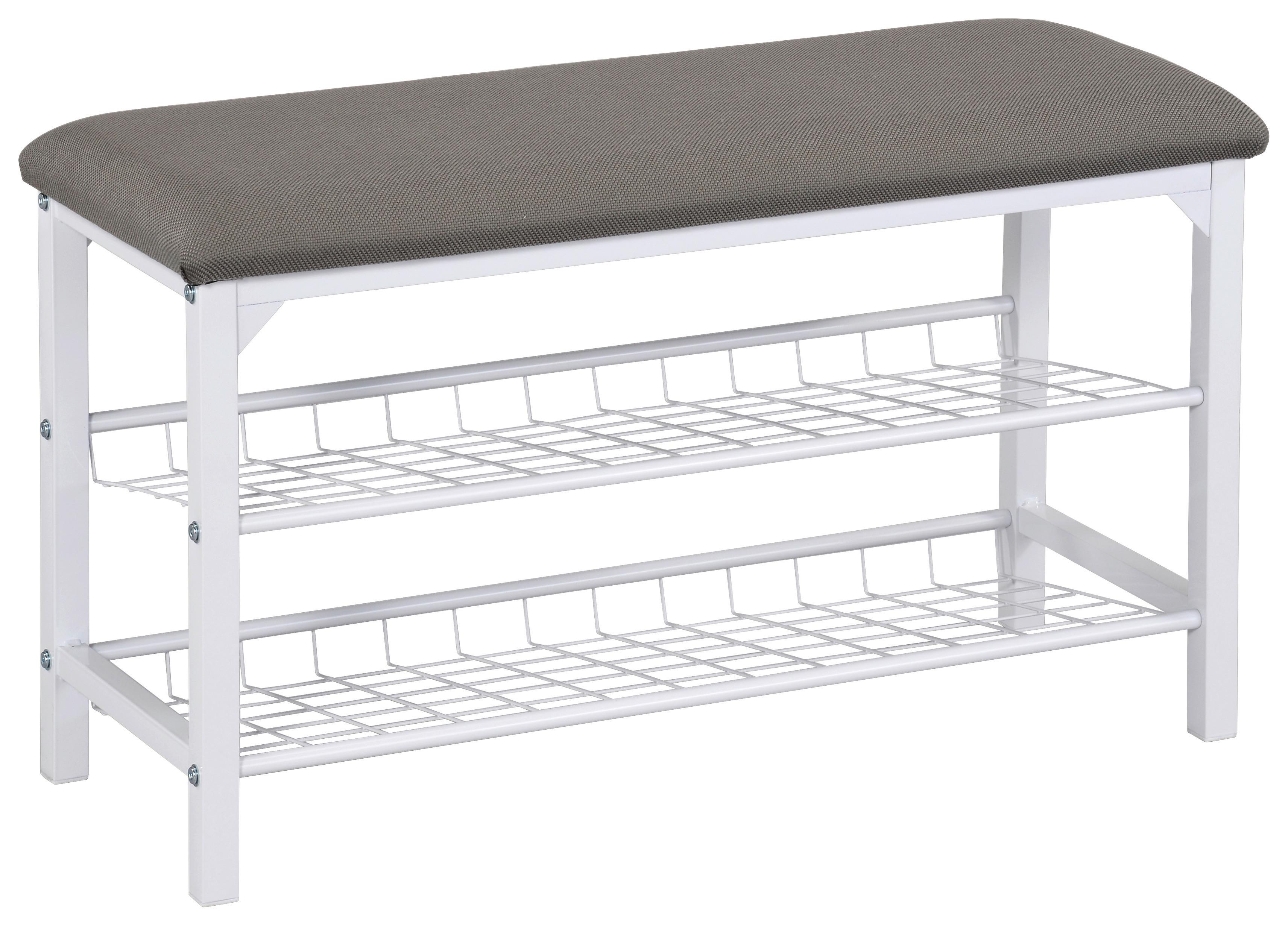 LAVICA DO PREDSIENE WINNY -BP- - sivá/biela, Modern, kov/textil (76/45/29cm)