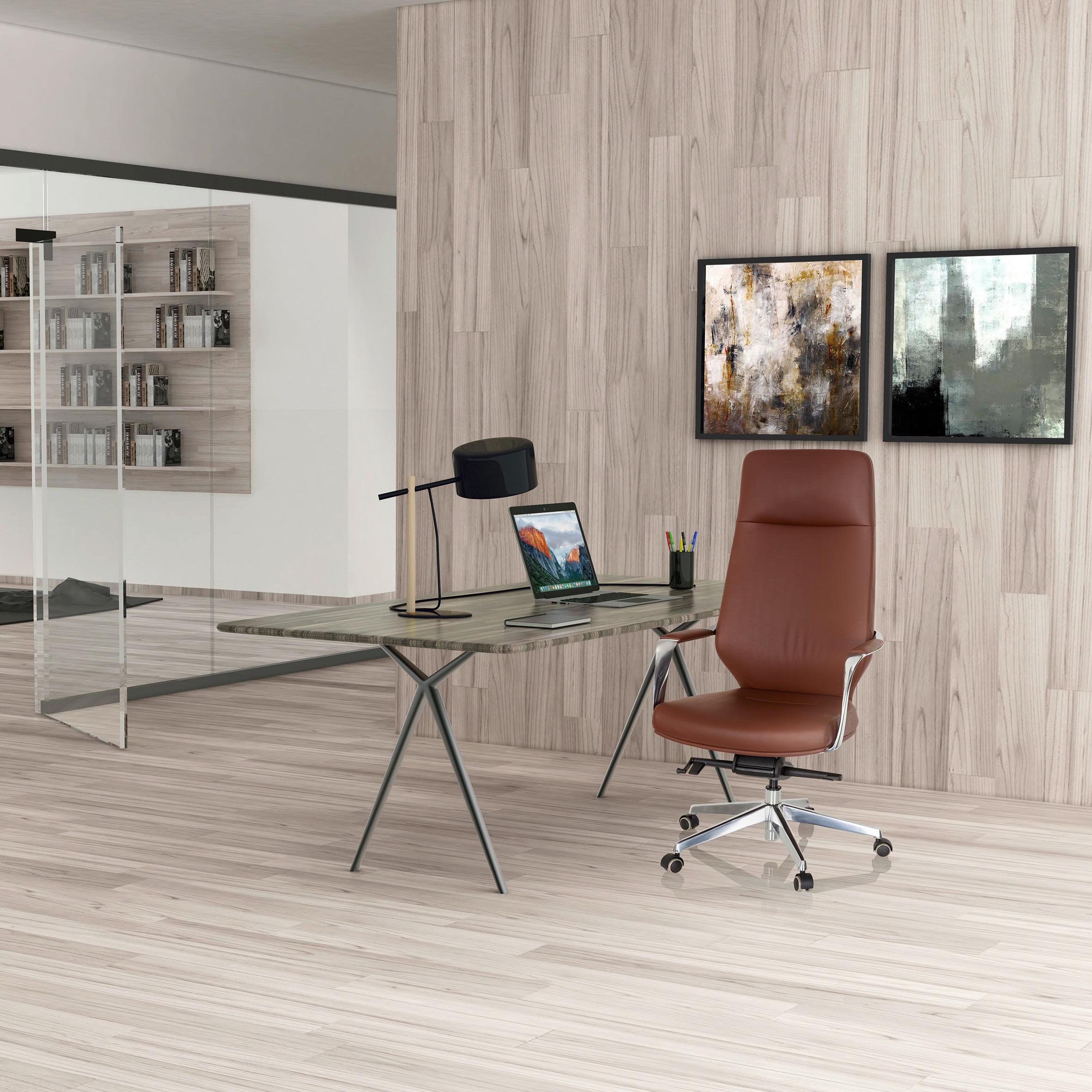 Chefsessel Velvet Braun Bis 120 Kg - Silberfarben/Braun, Basics, Kunststoff/Textil (63/133/65cm) - MID.YOU