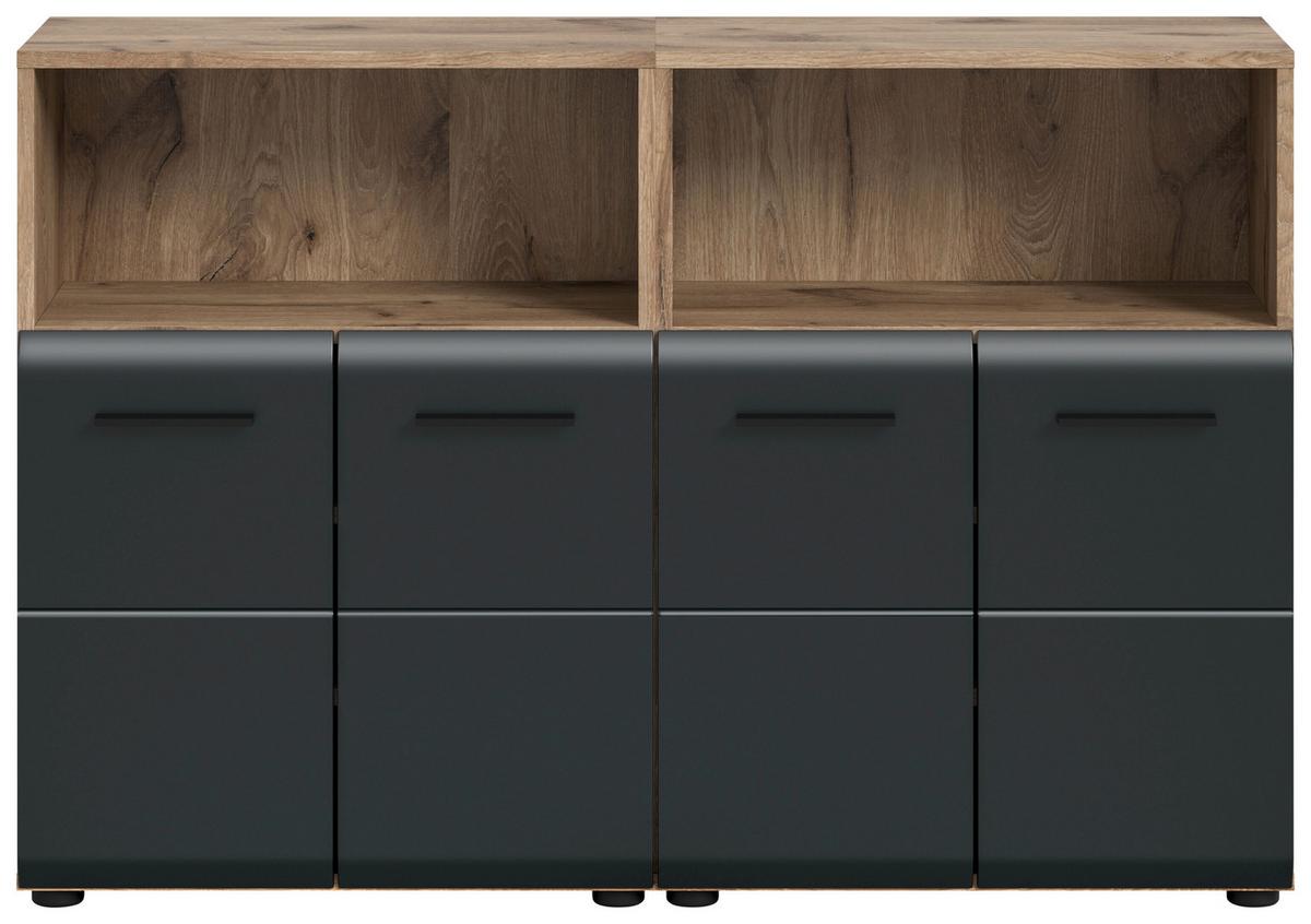 Kúpeľňa Ice 2-diela, čierna/Dub tmavy - čierna/tmavý dub, Basics, kompozitné drevo/plast (120/80/30cm) - MID.YOU