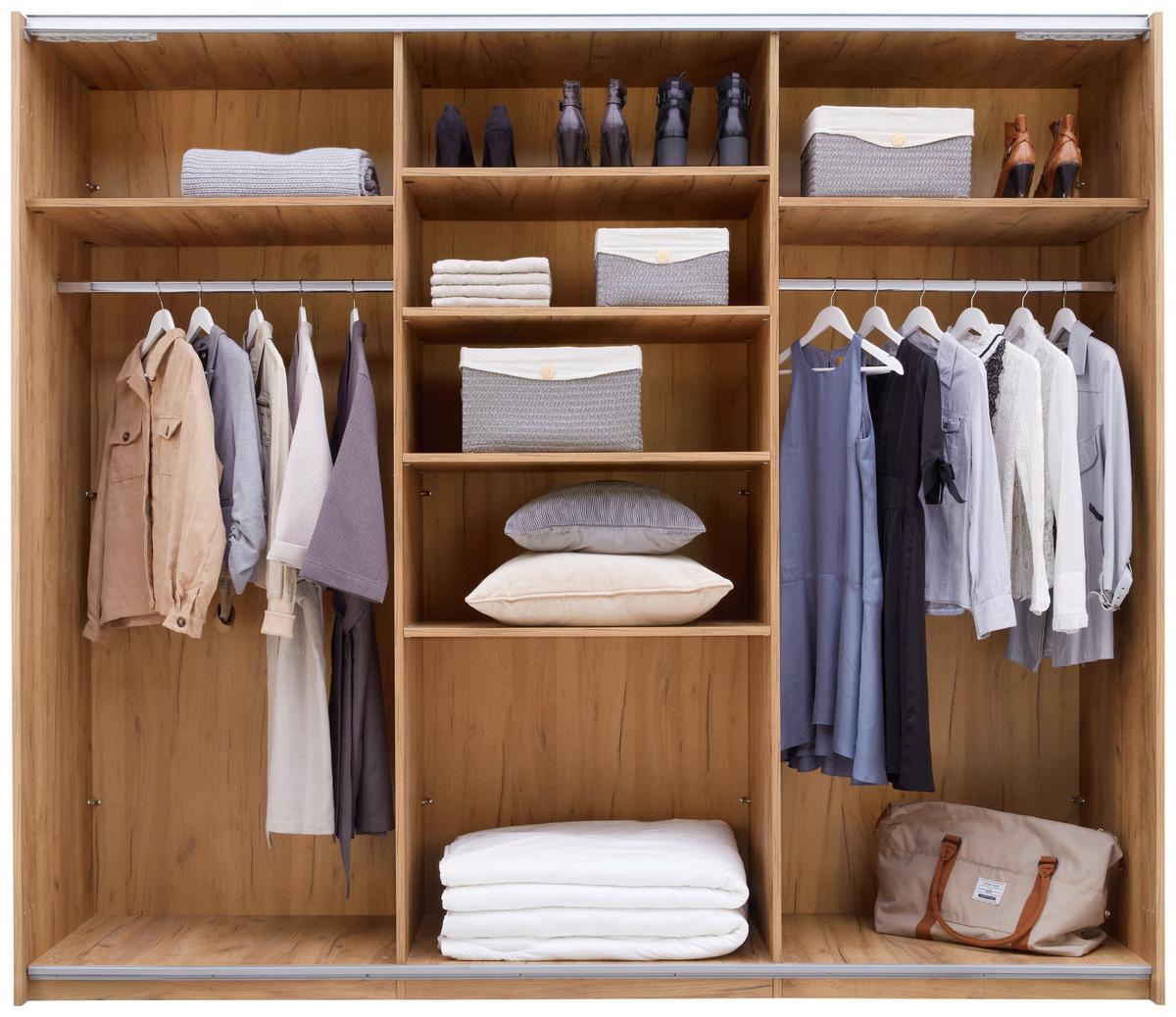 Šatníková skriňa MONTERRAY - barvy dubu, Konvenční, dřevo/kompozitní dřevo (255/220/60cm) - ecoTree