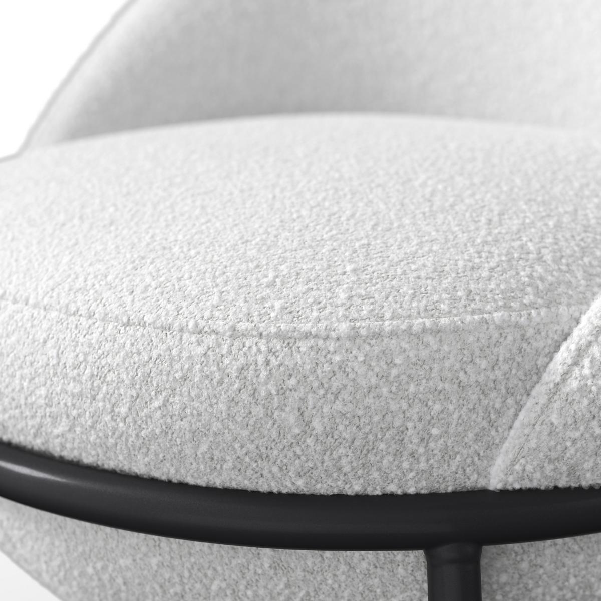 STOLIČKA S PODRÚČKAMI ZOA - čierna/krémová, Modern, kov/drevo (57/85/61cm) - Bessagi Home