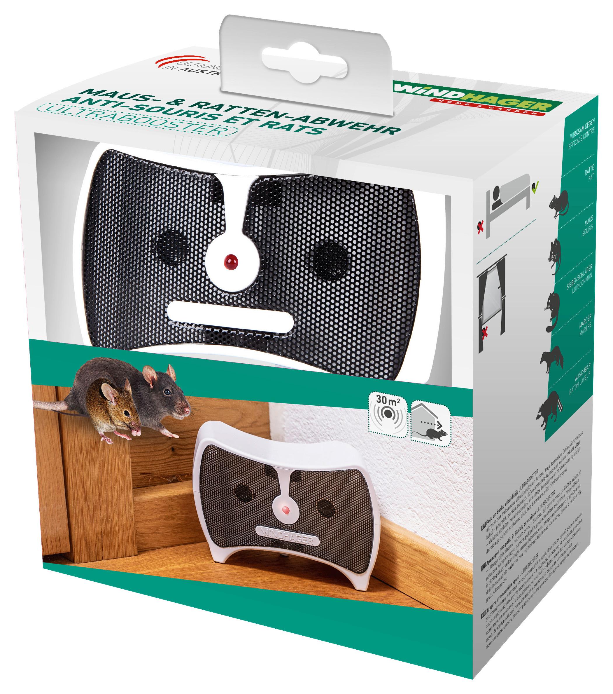 Ultraschall-tiervertreiber Ultrabooster Mausefalle - Schwarz/Weiß, Basics, Kunststoff (8/14/9,5cm)