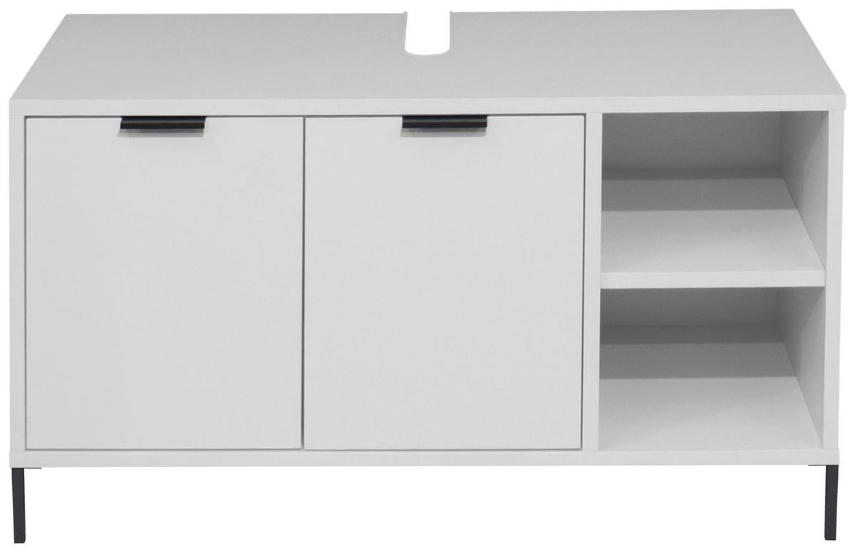 Waschbeckenunterschrank Bonnie Grau, B: 71 cm - Schwarz/Grau, MODERN, Holzwerkstoff (71/58/45cm) - Livetastic