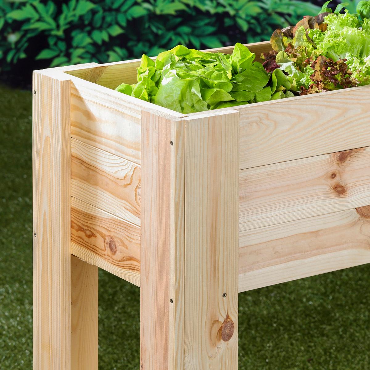 Hochbeet Kiefer mit Ablagefläche 86,8x40x80 cm - Naturfarben, MODERN, Holz (86,8/40/80cm) - Homezone