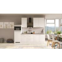 Küchenzeile Lucca M. Geräten 270 Cm Weiß Dekor Modern - Graubraun/Weiß, KONVENTIONELL, Holzwerkstoff (270cm) - FlexWell
