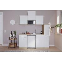 KÜCHENBLOCK LUIS SINGLEKÜCHE 180 CM - Eichefarben/Weiß, Basics, Holzwerkstoff (180cm) - Respekta