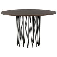Esstisch Stone - Dunkelbraun/Schwarz, Design, Holzwerkstoff/Metall (120/120/74cm) - Livetastic