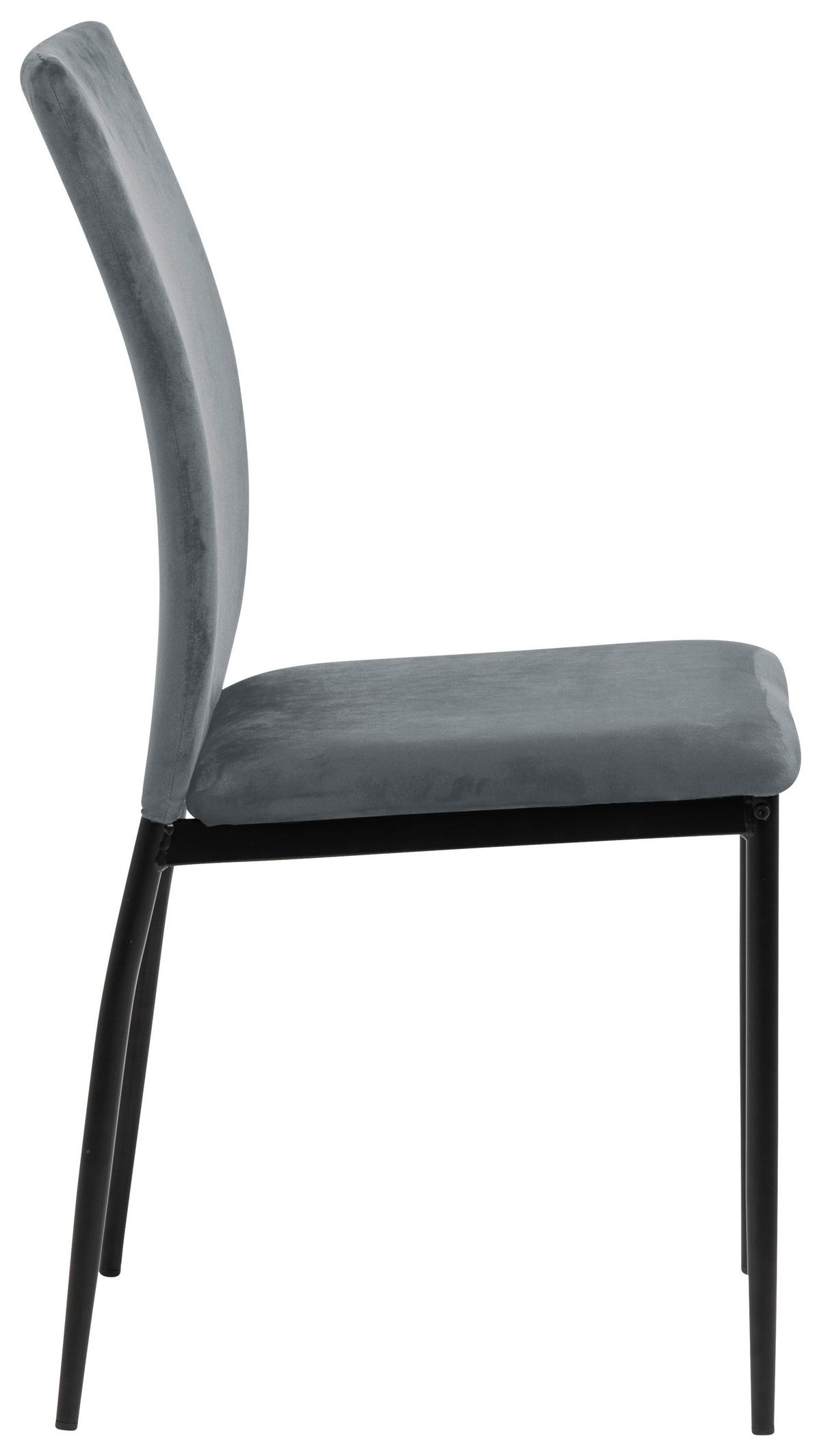 Jídelní židle DEMINA - černá/tmavě šedá, Konvenční, kov/textil (43,5/92/53cm) - MID.YOU