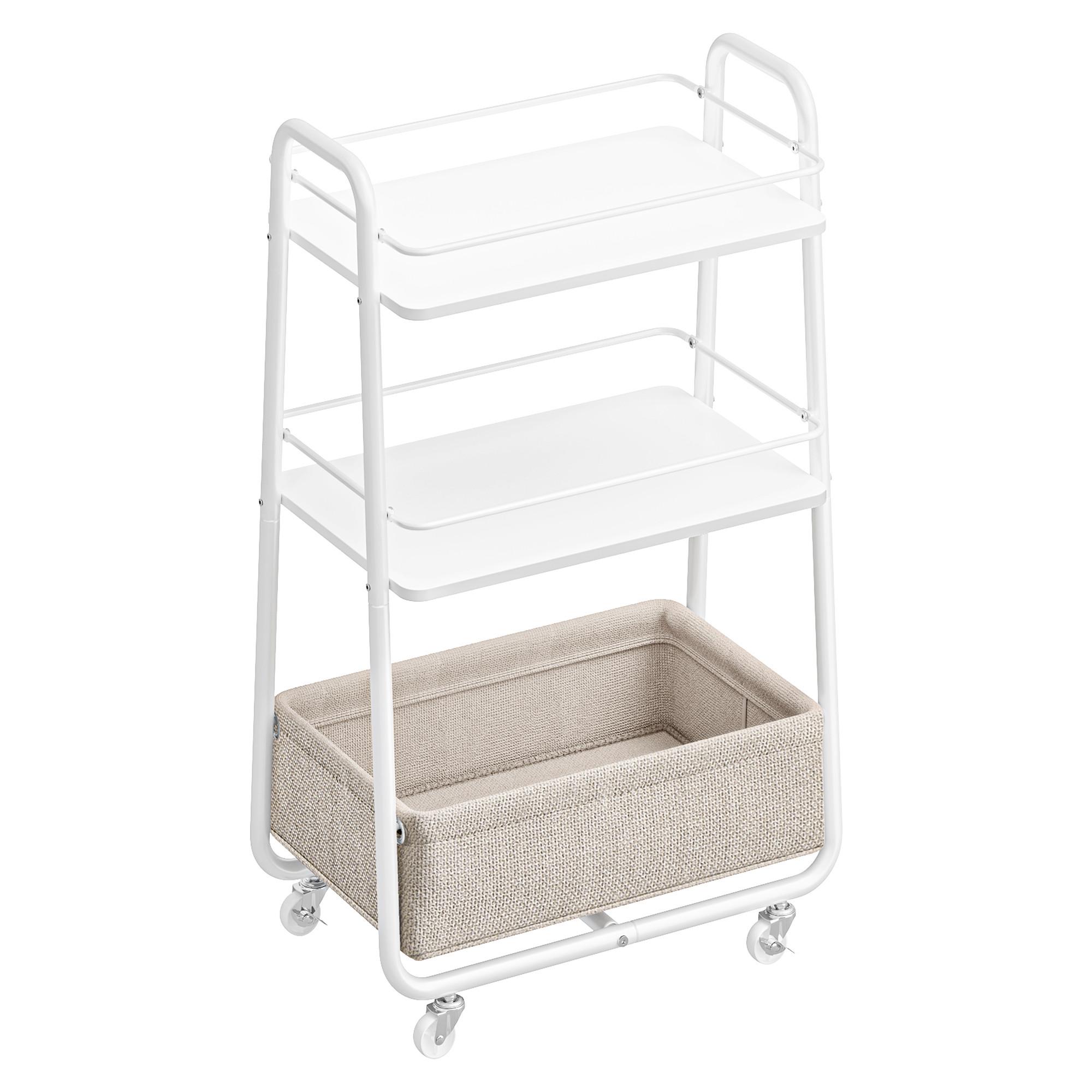 SERVÍROVACÍ VOZÍK BIELA/HNEDÁ - biela/béžová, Trend, kov/kompozitné drevo (43/81/30cm) - Boxxx