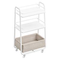 SERVÍROVACÍ VOZÍK BIELA/HNEDÁ - biela/béžová, Trend, kov/kompozitné drevo (43/81/30cm) - Boxxx