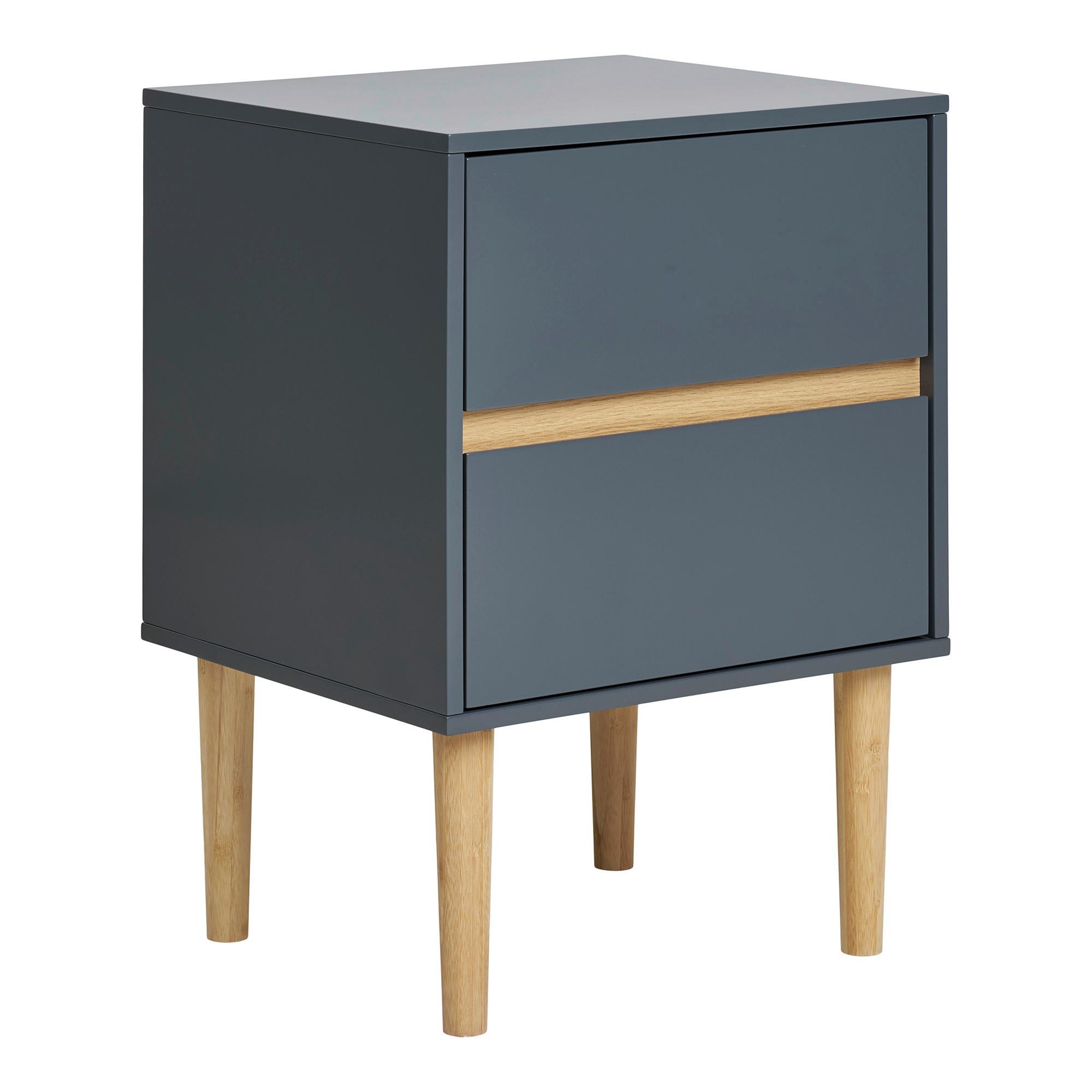 Beistelltisch Bisley Dunkelgrau B: 35 cm - Dunkelgrau/Naturfarben, Basics, Holz (40/35/55cm)