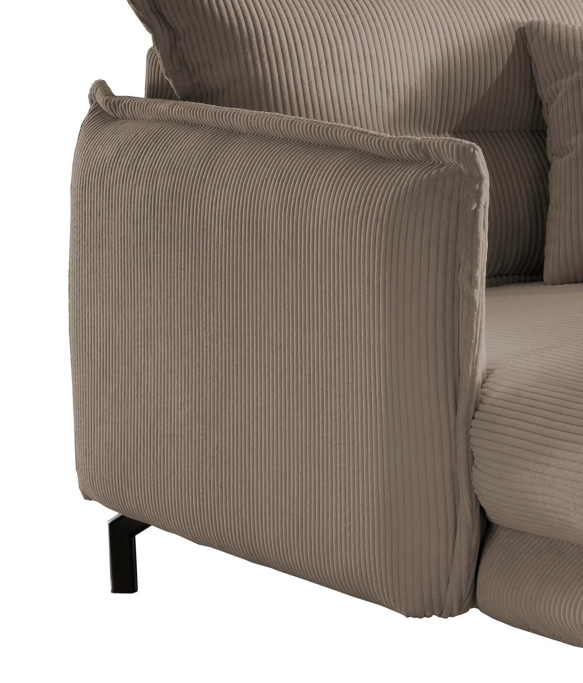 Xxl-sessel Lava Graubraun B: 111 Cm - Graubraun/Schwarz, MODERN, Textil (111/101/167cm) - Livetastic