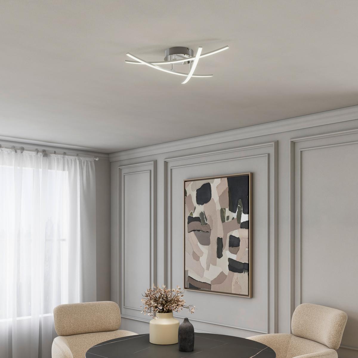 LED-Deckenleuchte COCO - Chromfarben/Silberfarben, Basics, Kunststoff/Metall (52/11cm) - Luca Bessoni