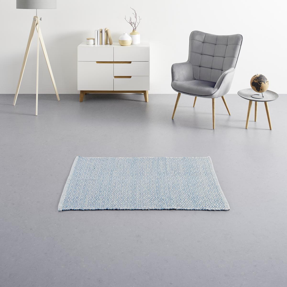 RUČNE TKANÝ KOBEREC Carola 1, 60/120cm, modrá - modrá, Basics, textil (60/120cm) - Modern Living