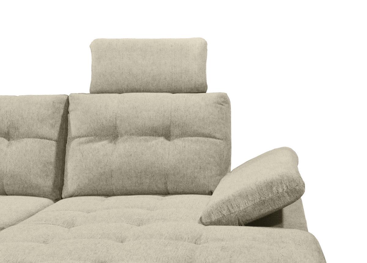 Sedacia súprava DURBAN U, ľavá, béžová - čierna/béžová, Konventionell, textil/plast (218/324/170cm) - MID.YOU