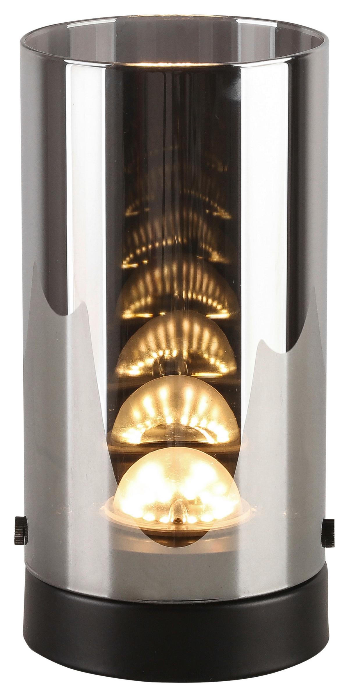Stolná LED lampa BLOH - čierna/chrómová, Modern, kov/sklo (10/20cm) - Mömax