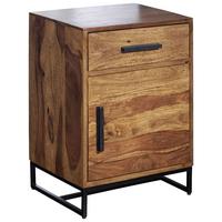 Nachttisch Sheeshamfarben B: 45 cm - Sheeshamfarben/Schwarz, Design, Holz/Metall (45/65/35cm) - MID.YOU