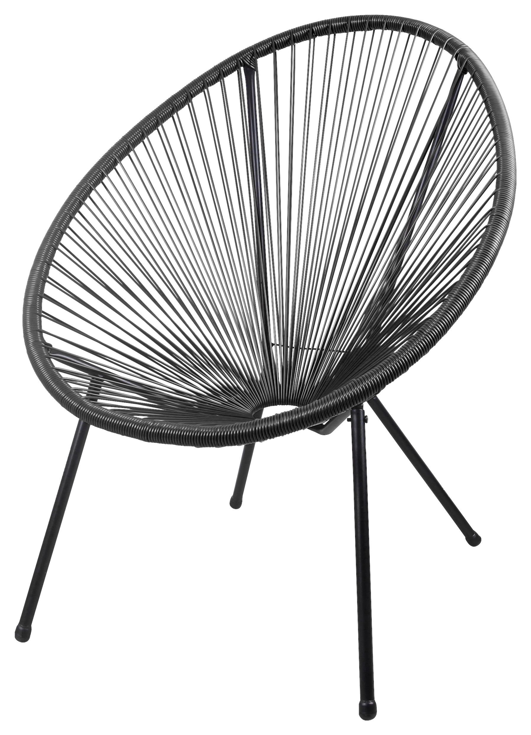 Gartensessel 2er-Set Dalida Kunststoff/Metall Schwarz