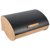 BOX NA CHLIEB SVEA - čierna/prírodná farba, Modern, kov/drevo (35/25/15,5cm) - Modern Living