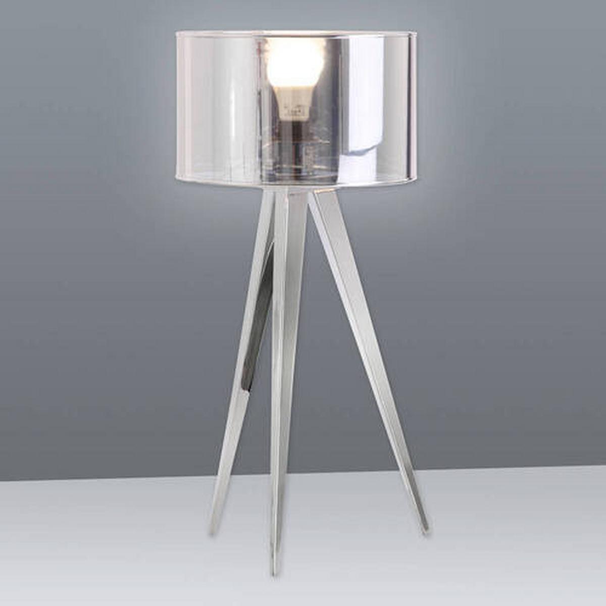 Tischlampe Tripod Chromfarben mit Kippschalter - Chromfarben, Basics, Kunststoff/Metall (28/61,5cm) - Näve