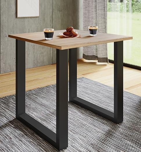 Jedálenský stôl XONA - čierna/dub sonoma, Basics, kov/kompozitné drevo (80/50/76cm) - MID.YOU