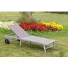 Sonnenliege Aktionsliege Tessin Aluminium, verstellbar - Taupe/Silberfarben, MODERN, Kunststoff/Metall (201/98/65cm) - Gardenson