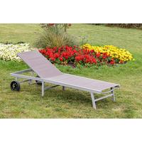 Sonnenliege Aktionsliege Tessin Aluminium, verstellbar - Taupe/Silberfarben, MODERN, Kunststoff/Metall (201/98/65cm) - Gardenson