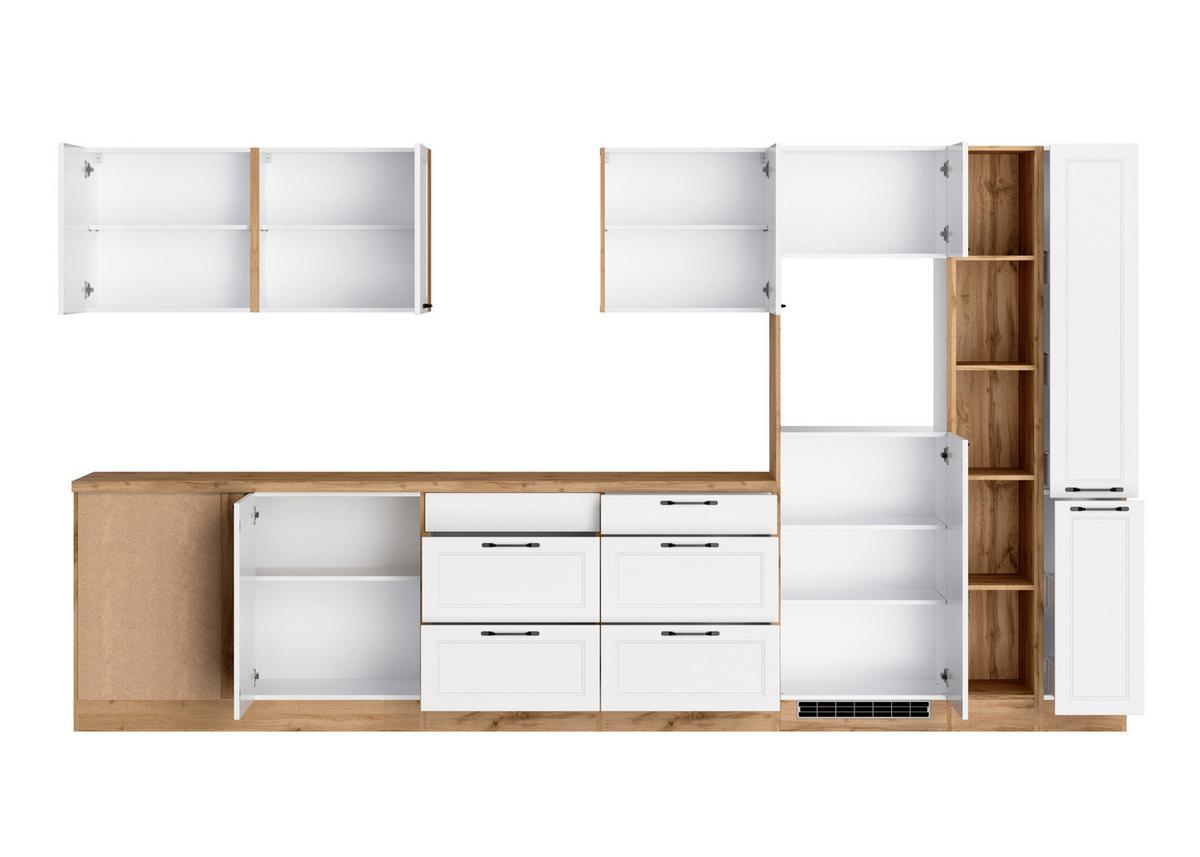 Eckküche Meran Ohne Geräte 240x360 Cm Weiß/eiche Dekor - Eiche Wotan/Weiß, LIFESTYLE, Holzwerkstoff (240/360cm) - Held