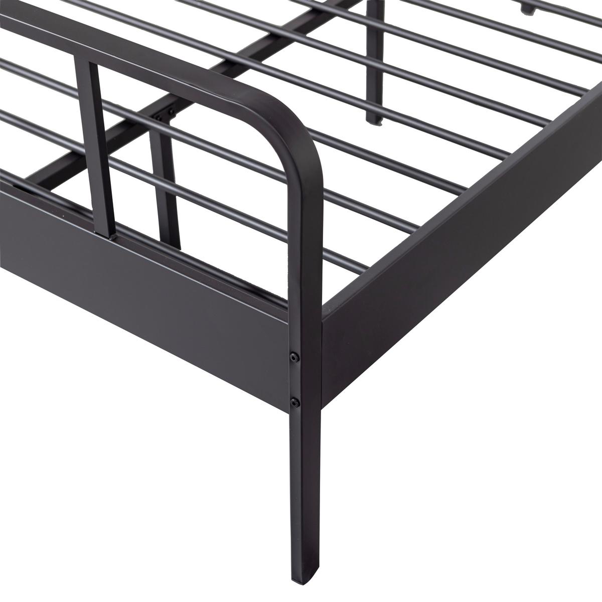 METALLBETT Mees Schwarz 120x200cm - Schwarz, Basics, Metall (120/200cm) - MID.YOU