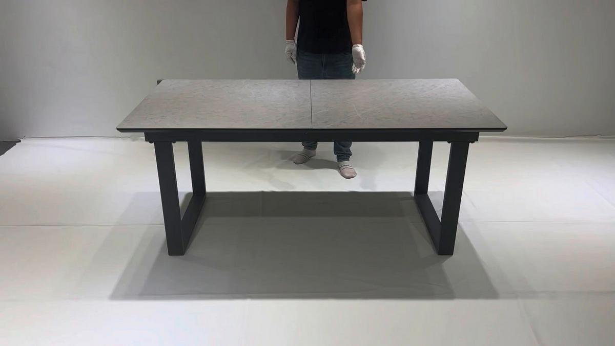ESSTISCH GARY AZ - Schwarz/Grau, KONVENTIONELL, Holzwerkstoff/Metall (180-260/90/76cm) - MID.YOU