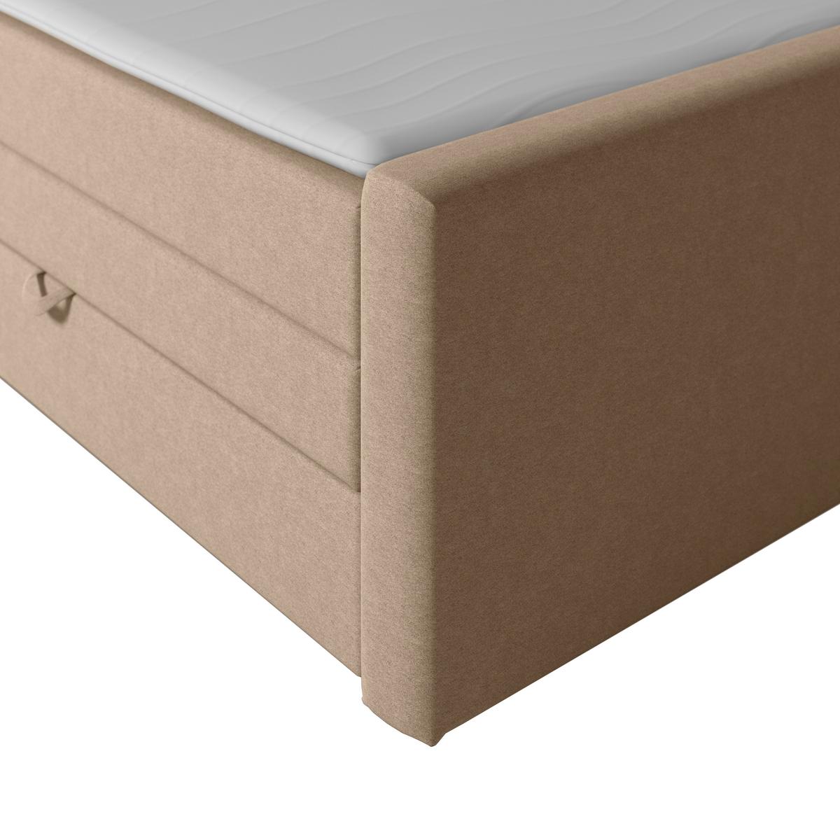 Boxspringbett mit Bettkasten Kyoto Naturfarben 180x200 - Schwarz/Naturfarben, MODERN, Karton/Holzwerkstoff (180/200cm) - MID.YOU