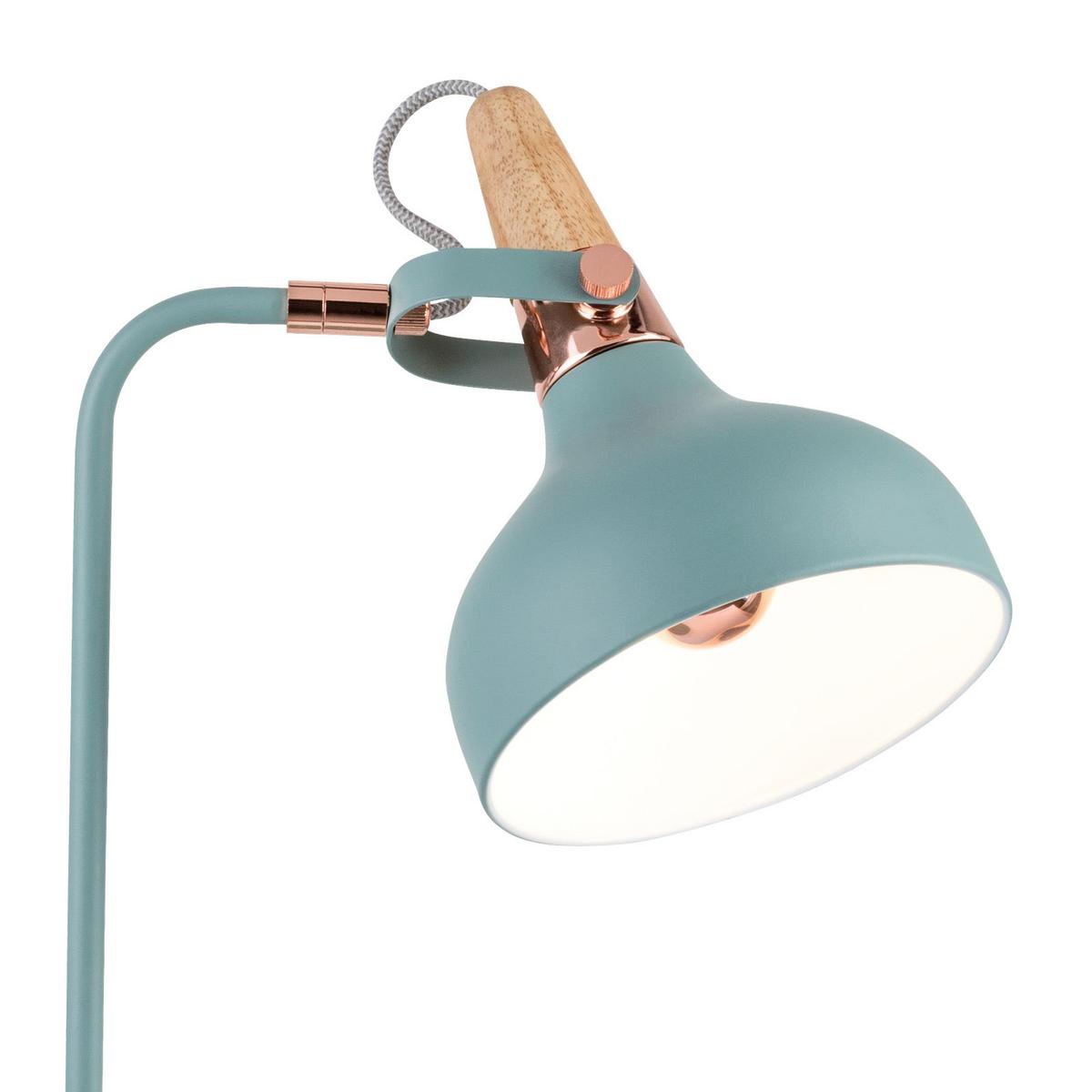 Tischlampe Juna Kupferfarben/ Softgrün Mit Schnurschalter - Mintgrün/Kupferfarben, Design, Holz/Metall (18/51/25,5cm) - Paulmann